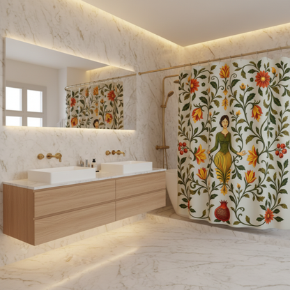 William Morris Sage Green Floral Shower Curtain
