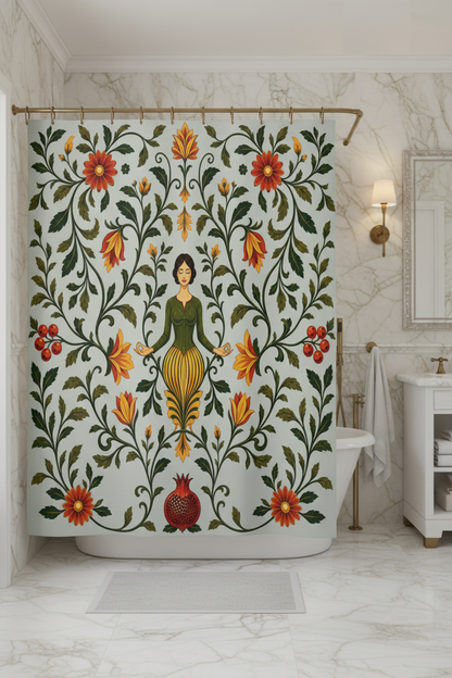 William Morris Sage Green Floral Shower Curtain