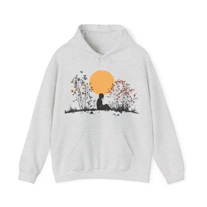 Minimalist woman and nature hoodie