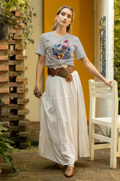 Floral Watercolor T-shirt for Women - Vibrant Artistic Tee - Lightweight Fabric Tee