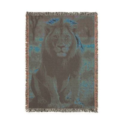 Majestic Lion Woven Blanket - Cozy Home Décor for Animal Lovers