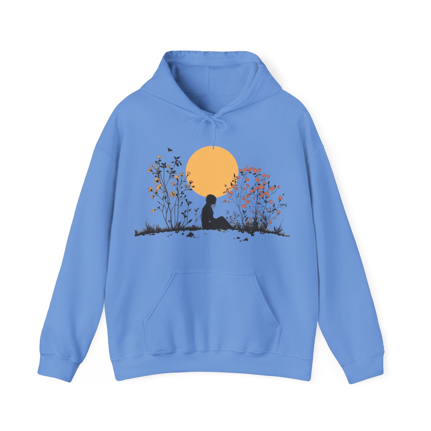Stylish hoodie with serene graphics