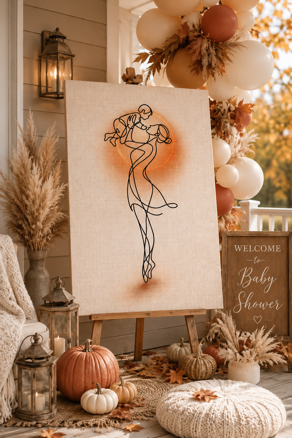 Modern Nursery Wall Art for Fall Baby Shower Decor
