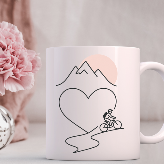 Adventure Heart Ceramic Mug - Perfect for Outdoor Lovers