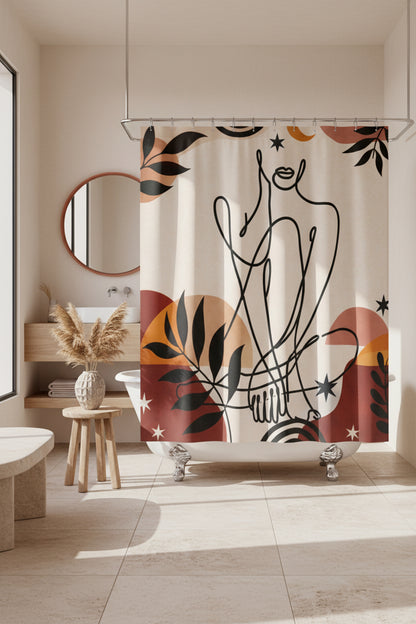 mid-century shower curtain