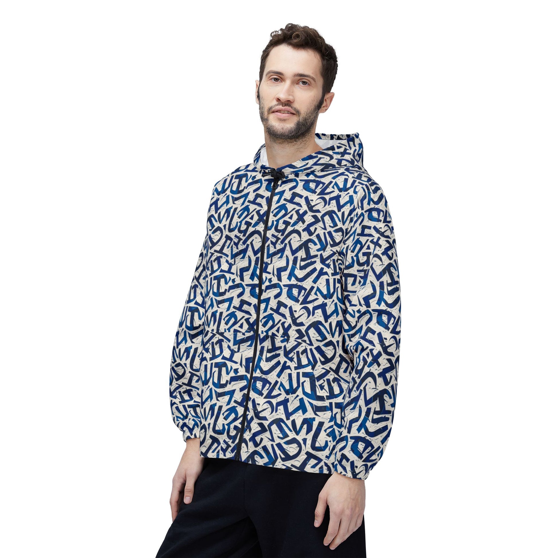 Lettered windbreaker for a sleek look