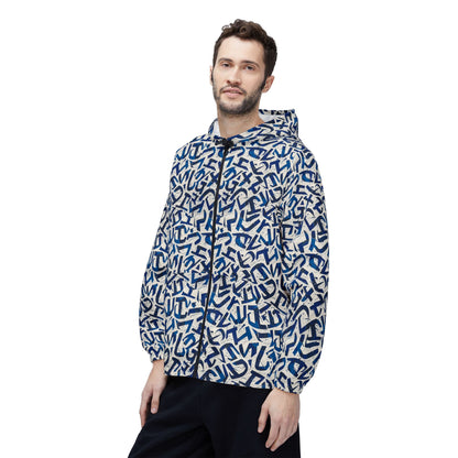 Lettered windbreaker for a sleek look