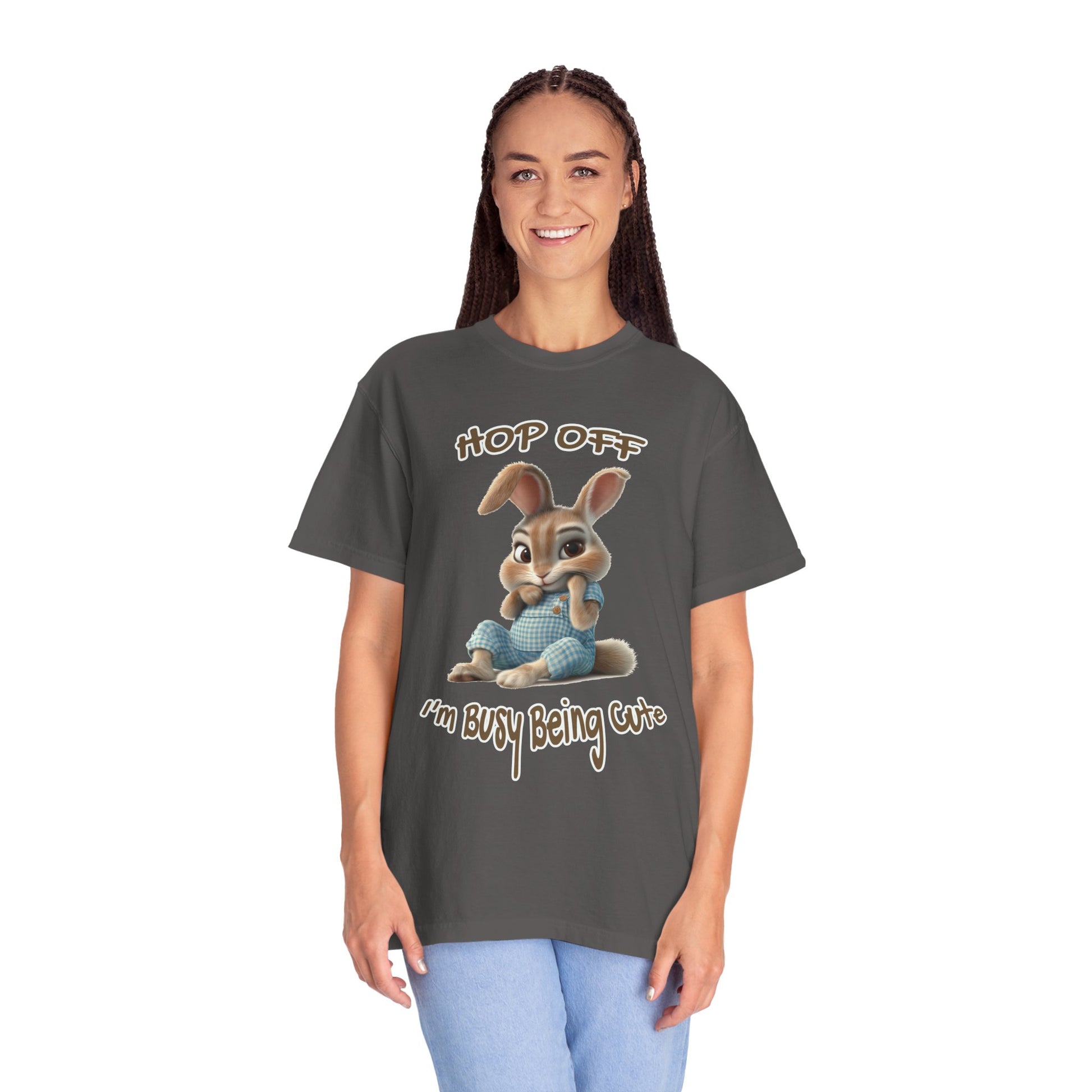 Holiday bunny print tee for women