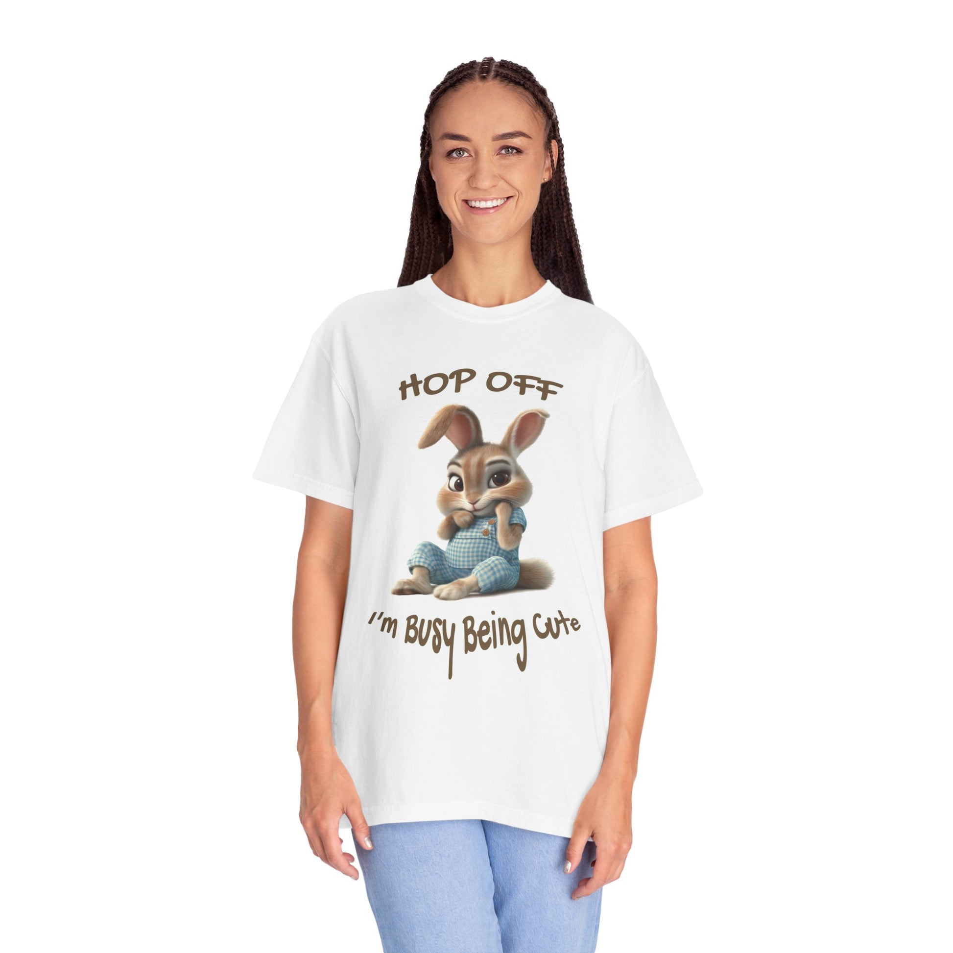 Holiday bunny print tee for women