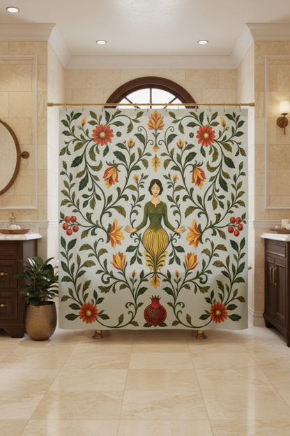 William Morris Sage Green Floral Shower Curtain