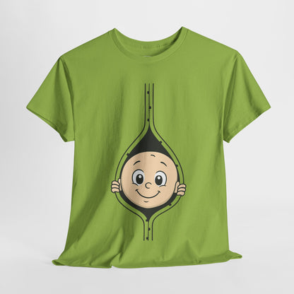 Cute Baby Face Cotton Tee - Fun Graphic T-Shirt for pregnant women