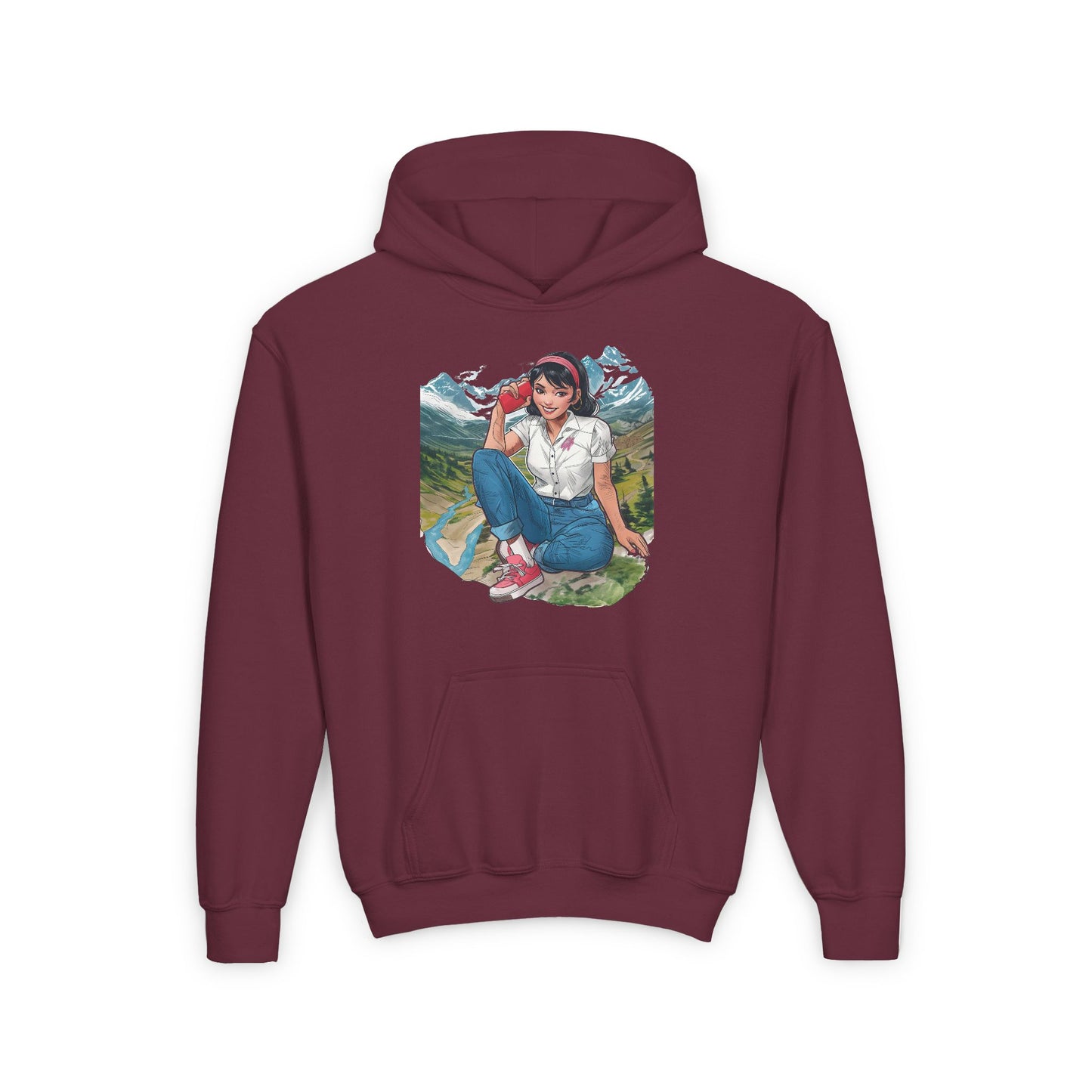 Maroon Whimsical youth sweatshirt design