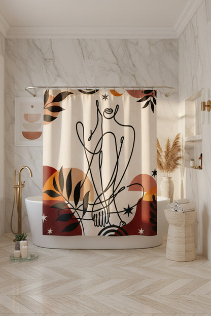 Abstract Boho Shower Curtain