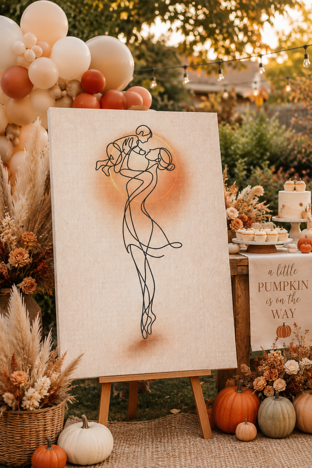 Neutral Baby Shower Decor for fall party