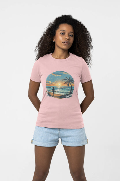 Colorful Sunshine Seaside T-shirt - Lightweight Fabric Tee