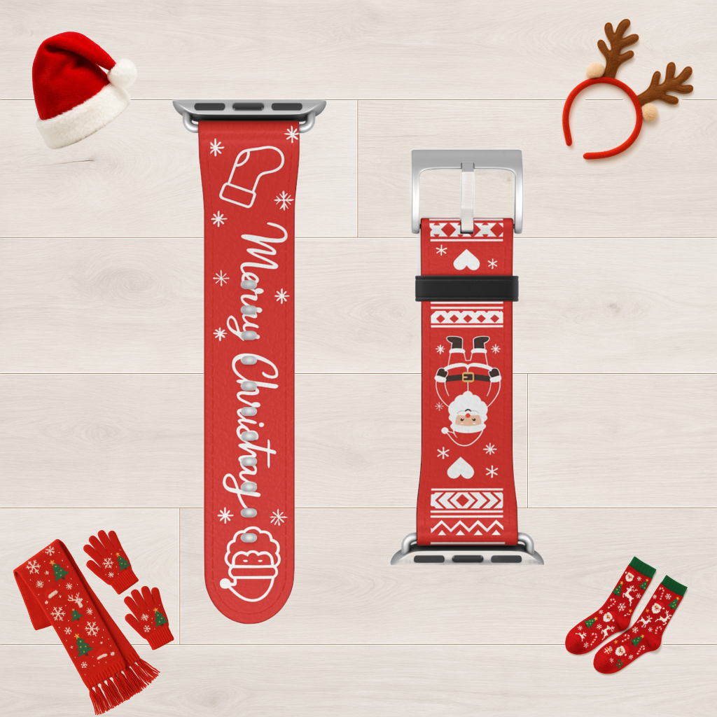 Santa Watch Band - Merry Christmas Gift - Apple Watch Replacement Strap