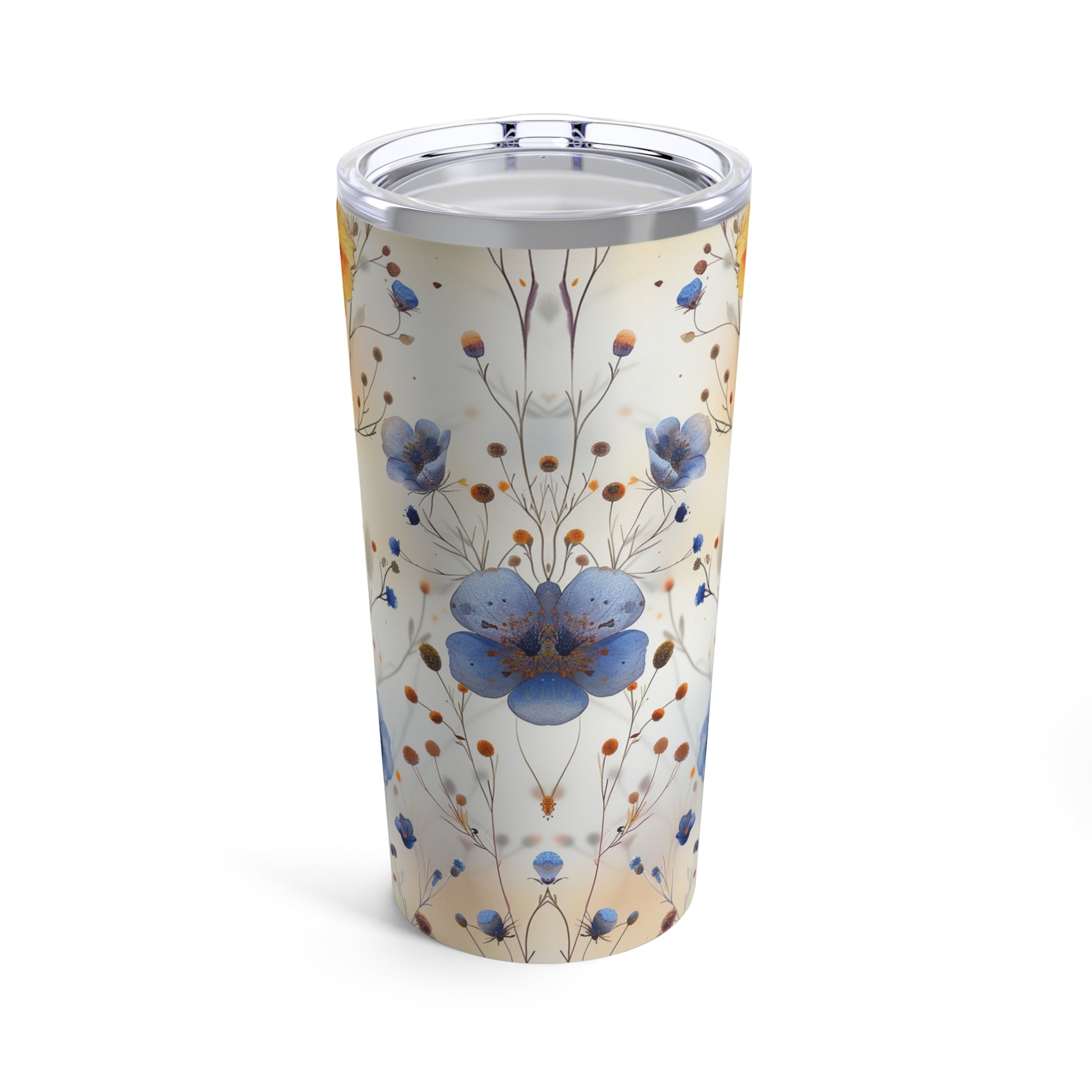 20oz tumbler with watercolor wildflowers