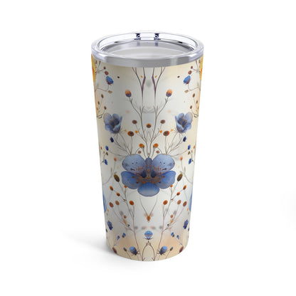 20oz tumbler with watercolor wildflowers