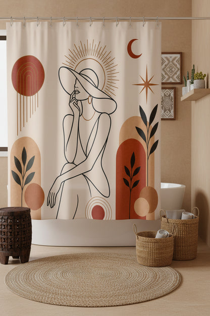Abstract Boho Shower Curtain