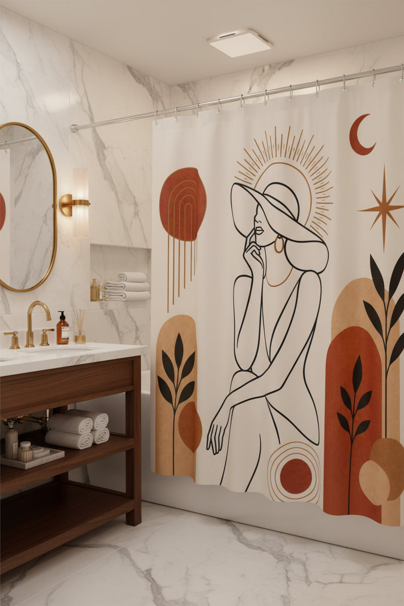 Abstract Boho Shower Curtain