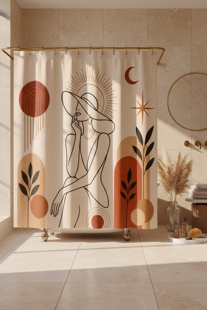 Abstract Boho Shower Curtain