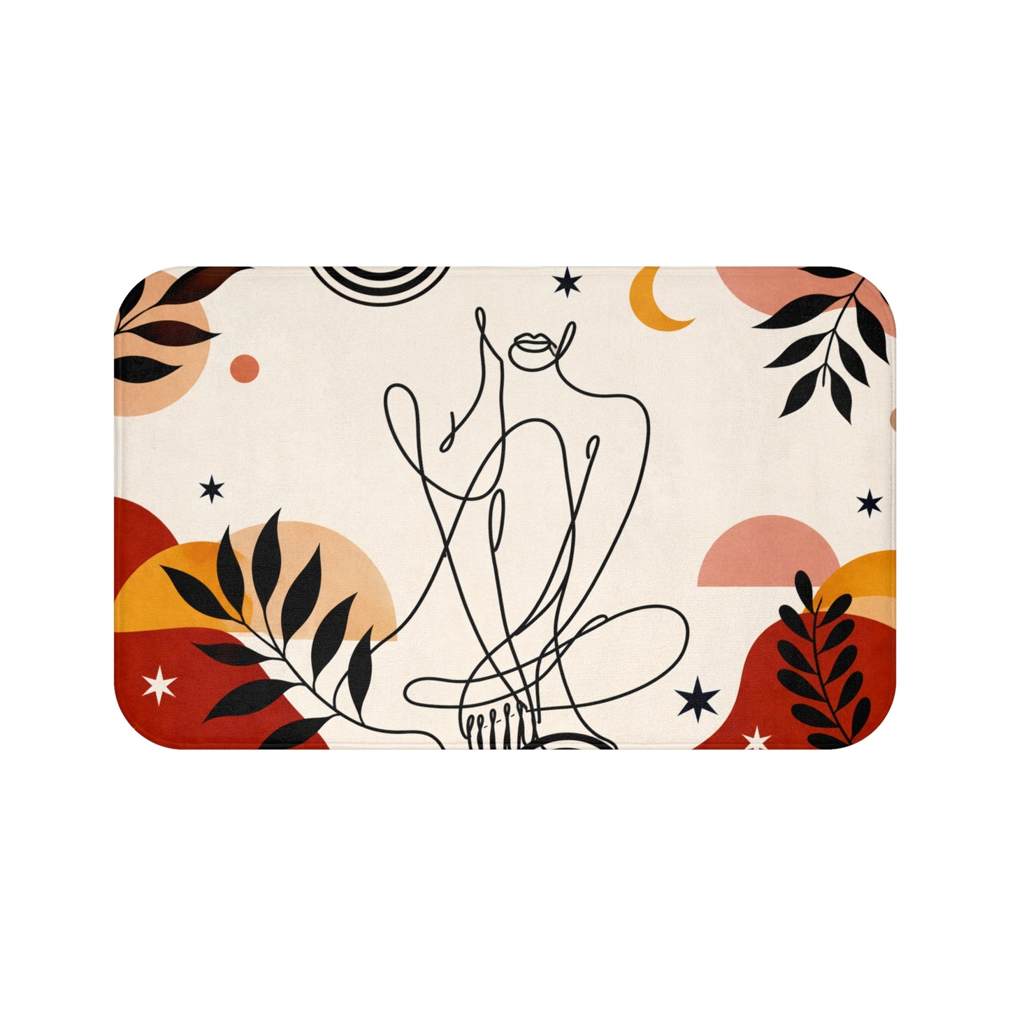 abstract woman face bath mat