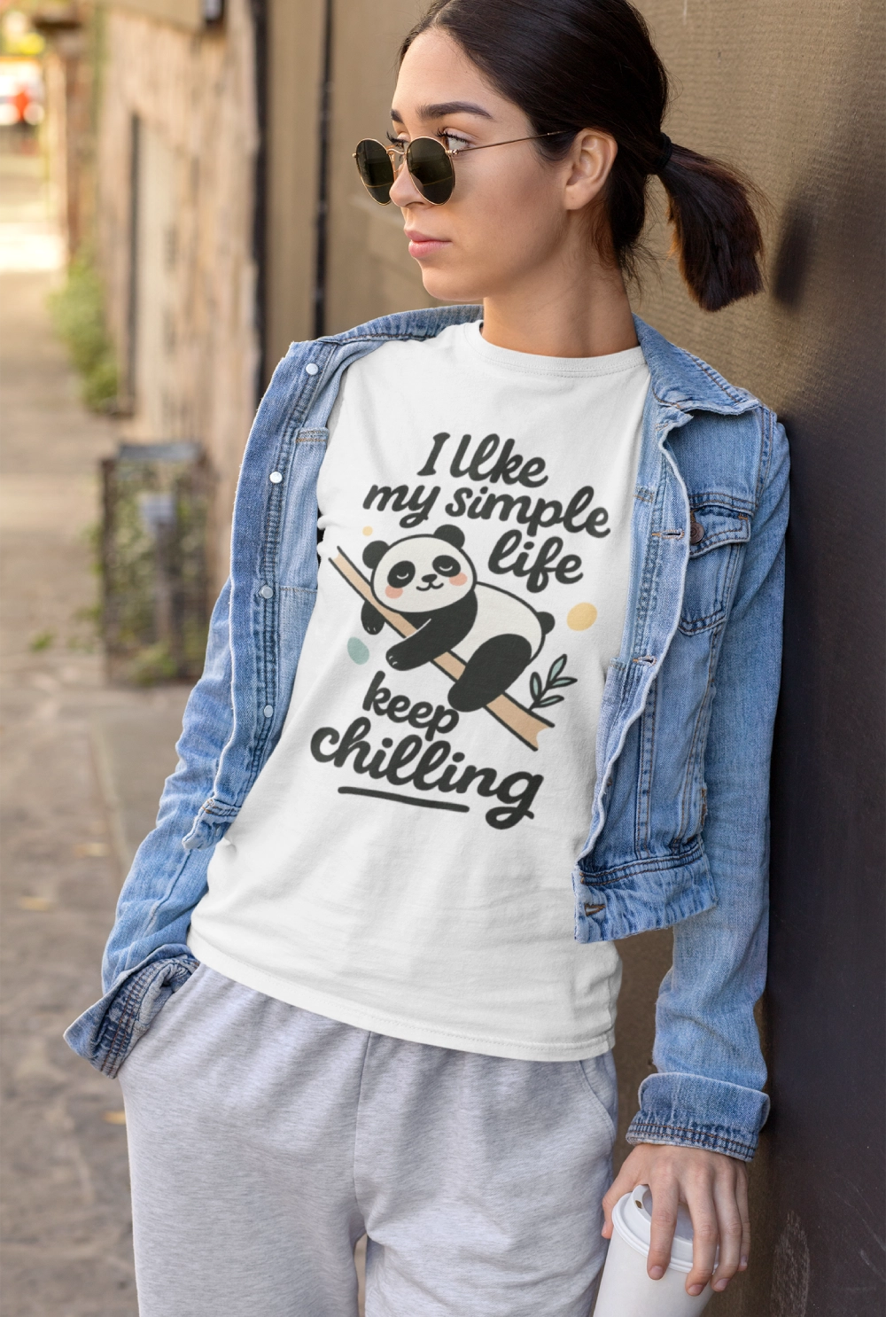 I Like My Simple Life Panda T-Shirt - Unisex Casual Tee