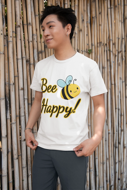 Bee Happy Unisex Jersey Tee - Cheerful Graphic T-Shirt for Positive Vibes