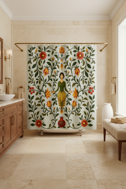 William Morris Sage Green Floral Shower Curtain