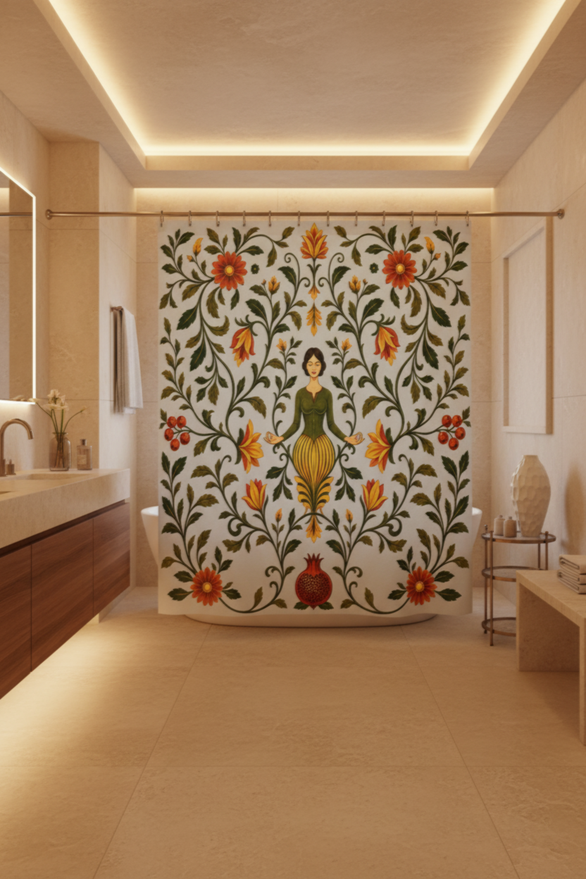 William Morris Sage Green Floral Shower Curtain