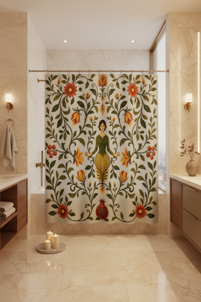William Morris Sage Green Floral Shower Curtain