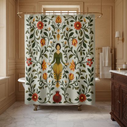 William Morris Sage Green Floral Shower Curtain