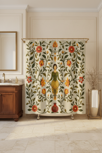 William Morris Sage Green Floral Shower Curtain