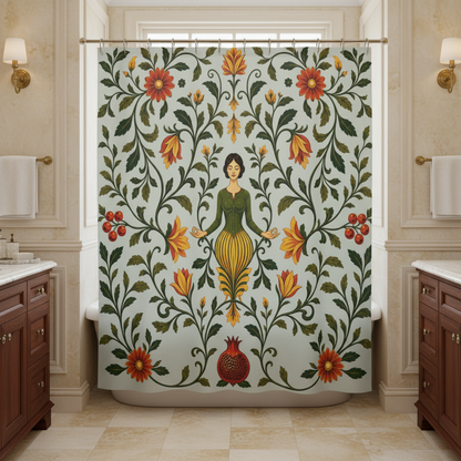 William Morris Sage Green Floral Shower Curtain
