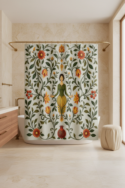 William Morris Sage Green Floral Shower Curtain