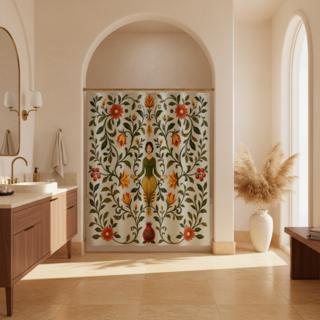 William Morris Sage Green Floral Shower Curtain