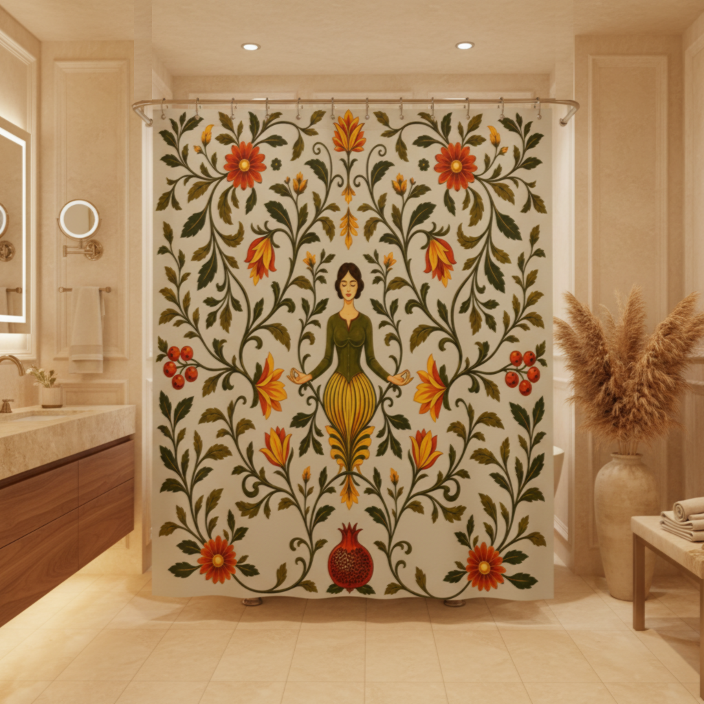 William Morris Sage Green Floral Shower Curtain