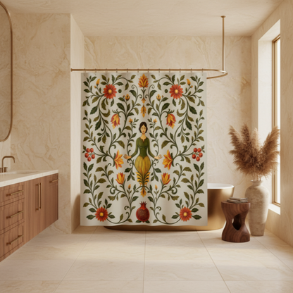 William Morris Sage Green Floral Shower Curtain
