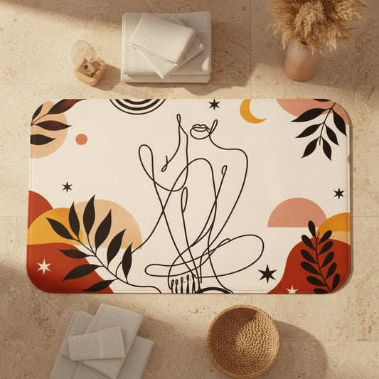 mid century bath mat
