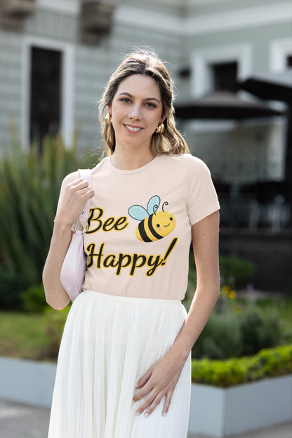 Bee Happy Unisex Jersey Tee - Cheerful Graphic T-Shirt for Positive Vibes