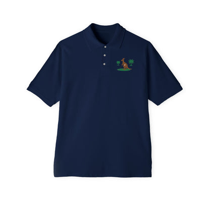 Fun kangaroo golf polo shirt for vacation and summer wear