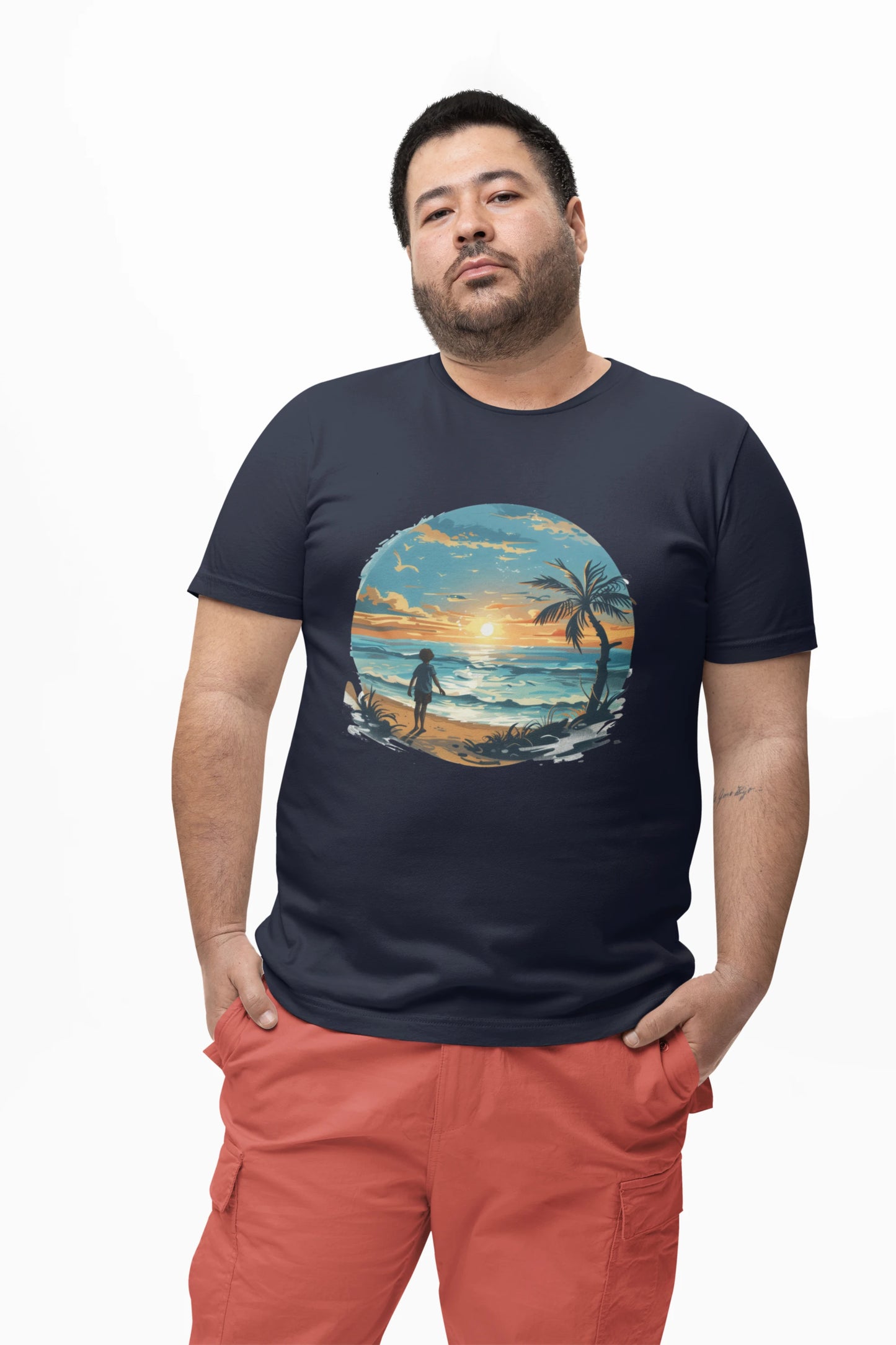 Colorful Sunshine Seaside T-shirt - Lightweight Fabric Tee
