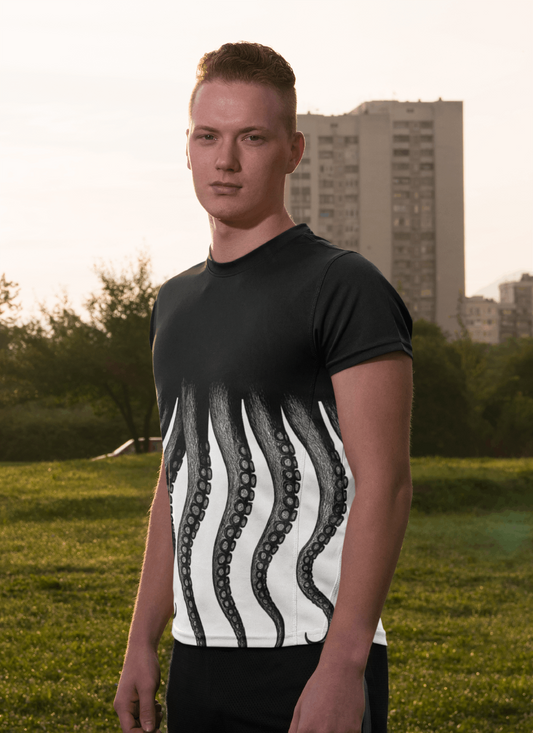Men's Octopus Sports Jersey - Unique Tee for Ocean Lovers, Casual Wear, Beach Days, Nautical Gifts, Trendy Athletic Top