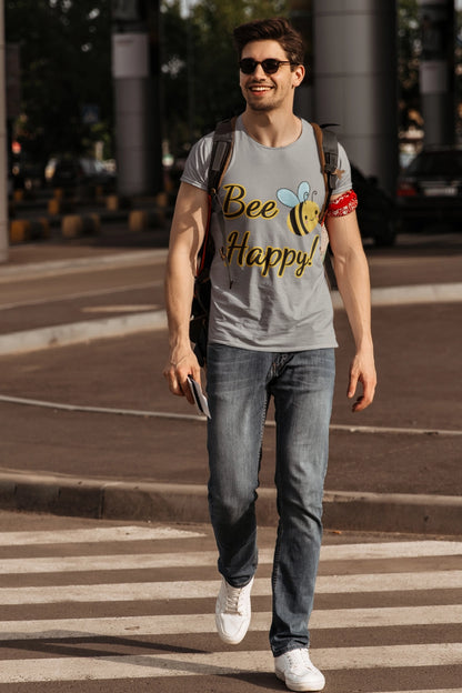 Bee Happy Unisex Jersey Tee - Cheerful Graphic T-Shirt for Positive Vibes