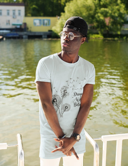 Inspirational Dandelion T-Shirt - Dream, Wish, Believe - Gift Tee