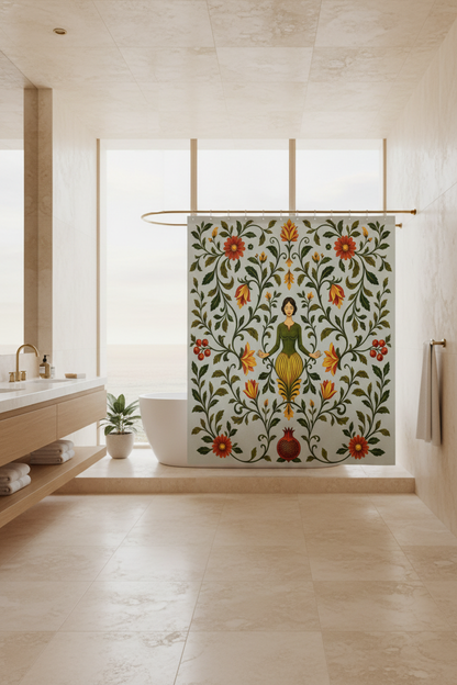 William Morris Sage Green Floral Shower Curtain